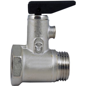 t.b.t. valvola a sfera con leva nera, vista laterale.