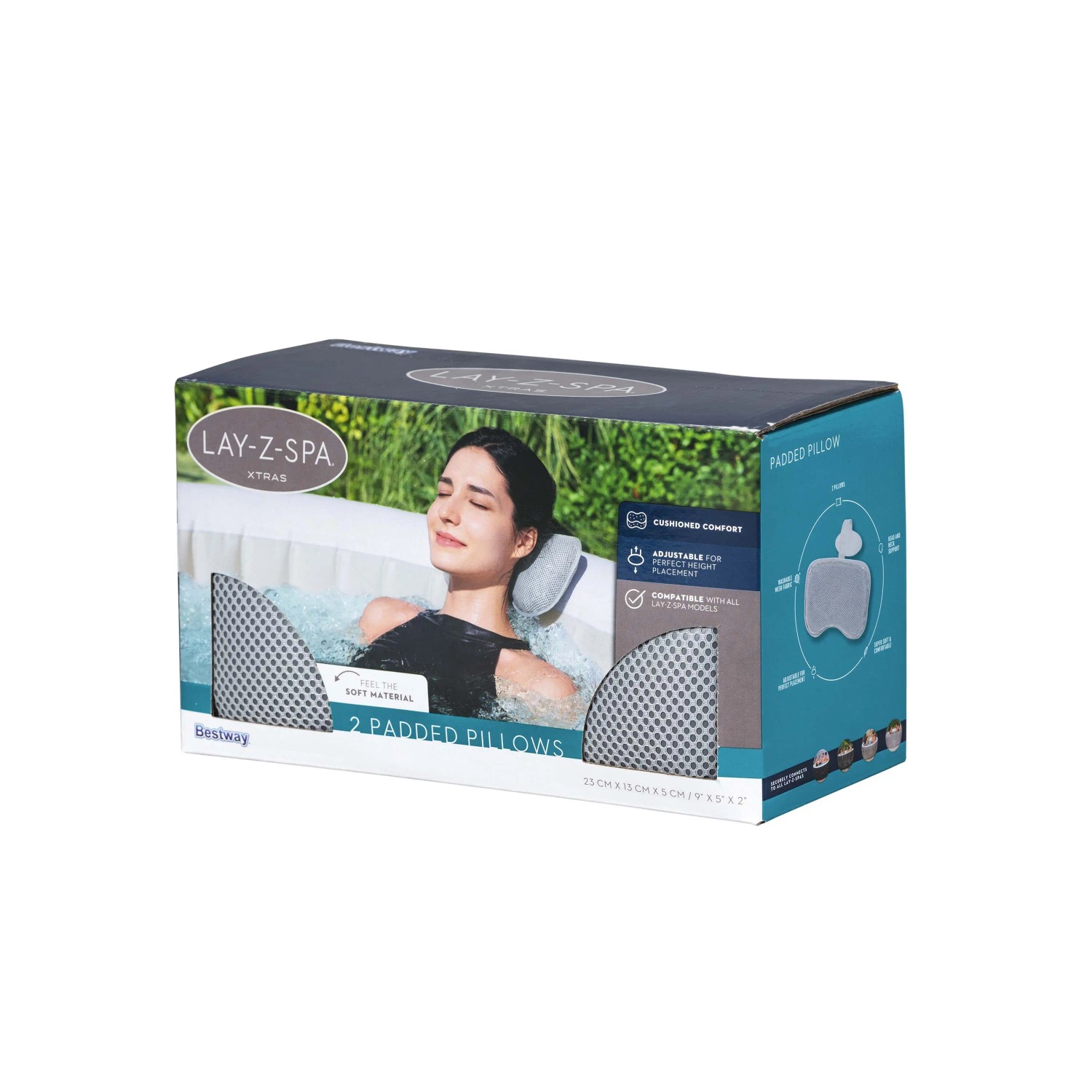 Set di 2 cuscini poggiatesta imbottiti Bestway LAY-Z-SPA per idromassaggio.