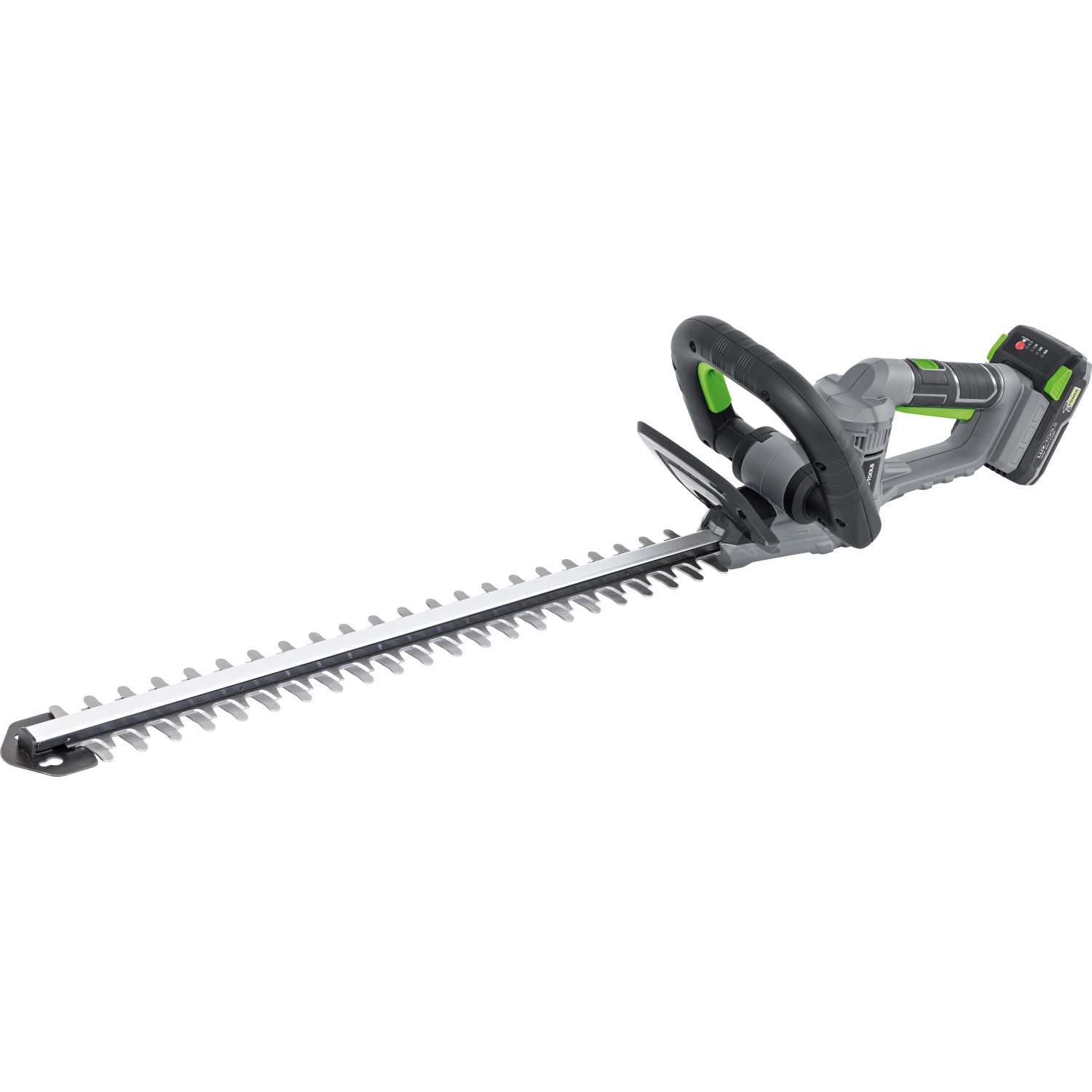 Tagliasiepi a batteria LUX A-HS-20/52-24 con batteria e caricabatterie, ideale per la rifilatura.