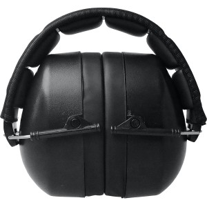 Cuffie antirumore nere LUX, SNR 30 dB, pieghevoli per borsa degli attrezzi.