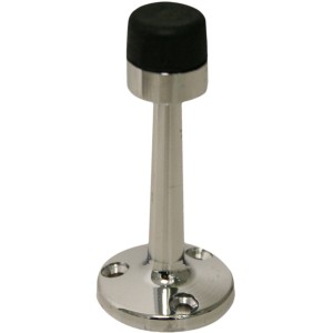 t.b.t. fermaporta in metallo con tampone in gomma nera.