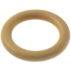 Anello in legno naturale per binari per tende.