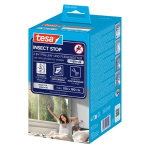Confezione tesa® Insect Stop 2in1 zanzariera antipolline per finestre, antracite.