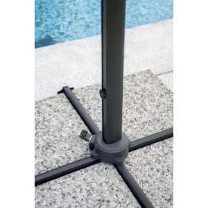 Ombrellone da giardino palo decentrato fusto antracite 3x4 m Ecrù