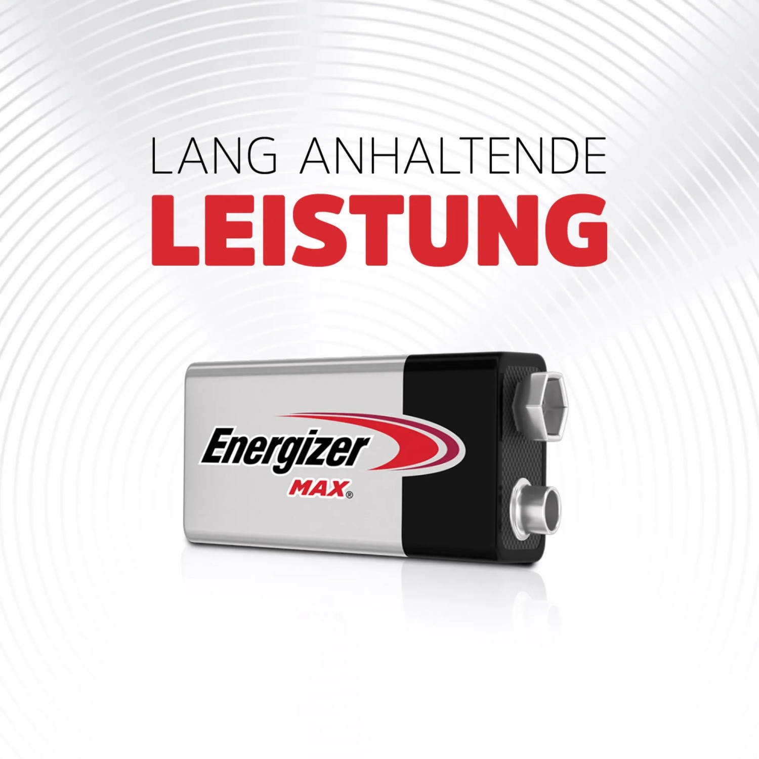 Batteria alcalina Energizer Max 9V E-Block per dispositivi esigenti.