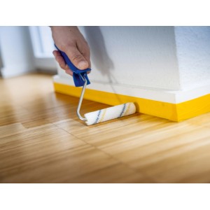 Pittura con rullo per vernice LUX PRO (10 cm) blu e giallo per vernici a solvente.