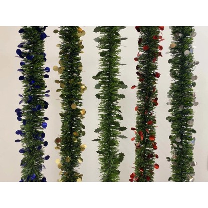 Ghirlanda Natalizia verde fantasie assortite 2 m