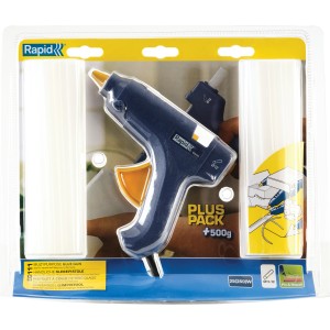 Pistola per colla a caldo Rapid EG111 con set di stick di colla da 500g.