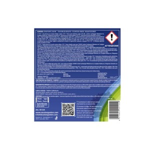 Flacone di prodotto t.b.t. Antizanzare con avvertenze e codice QR.