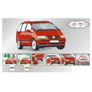 Copertura parabrezza auto (70x150cm) per protezione da gelo e sole.
