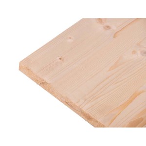 Asse di legno chiaro non trattato per interni.