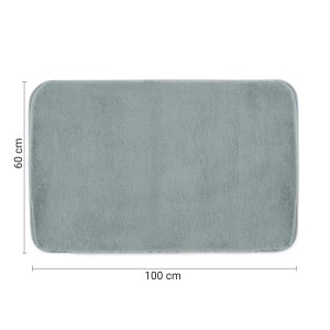 Tappeto da bagno rettangolare grigio (100x60 cm).
