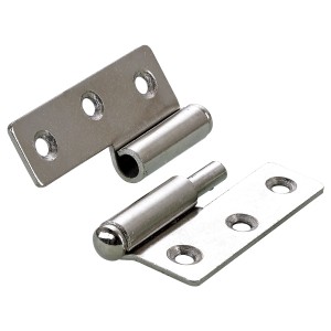 Cerniera per mobile Hettich, 50x40 mm, destra, nichelata, per ante interne.