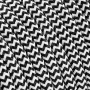 Cavo tessile, motivo a zigzag bianco e nero, per lampade e illuminazione.