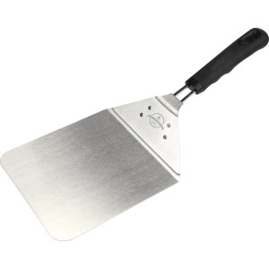 Paletta per pizza Jamestown in acciaio inox con manico nero per grill e forno.