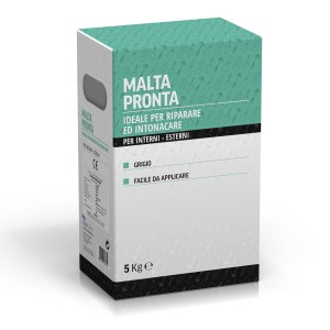 Sacco da 5 kg di t.b.t. malta pronta, ideale per riparare e intonacare interni ed esterni.