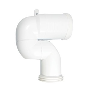 Curva di scarico WC bianca per l'installazione del water.