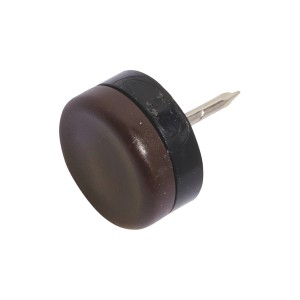 Scivolo in plastica marrone con perno, Ø 22 mm, per mobili e protezione superfici.