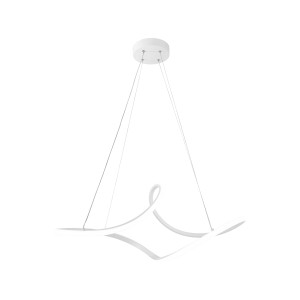 Moderna lampada a sospensione bianca t.b.t. per interni.