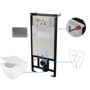 Set WC sospeso a parete Song 6 in 1 titanio