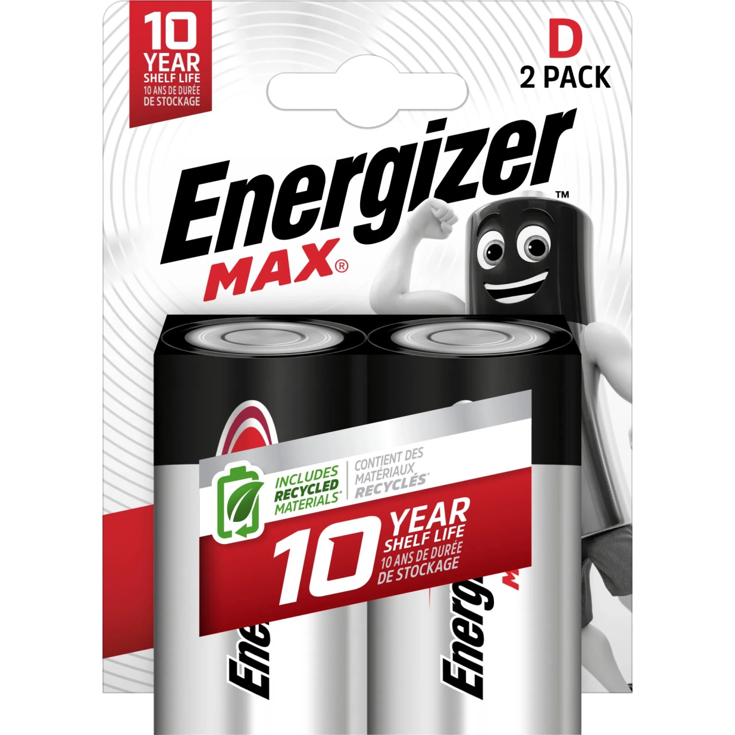 Energizer Max D Mono Batterie alcaline, confezione da 2, ideale per dispositivi esigenti.