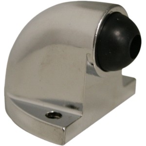 Fermaporta t.b.t. in metallo con gommino nero.