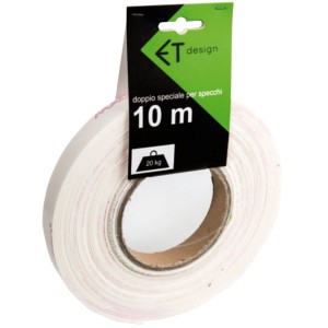 t.b.t. Nastro di montaggio per specchi, rotolo da 10 m, per fissare saldamente gli specchi.