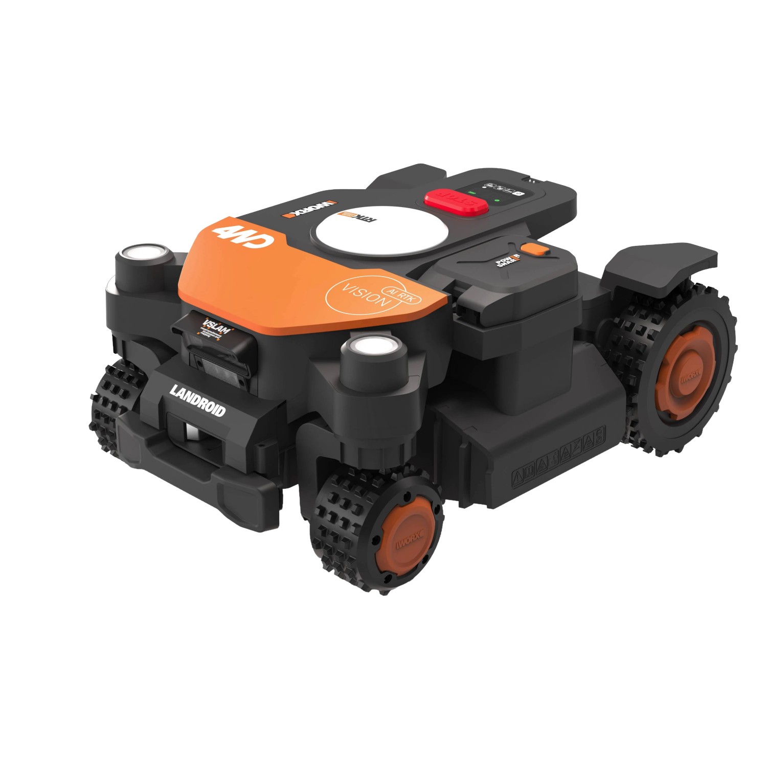Worx Landroid Vision Cloud robot rasaerba L4000 4WD WR344E, trazione integrale, Vision, AI