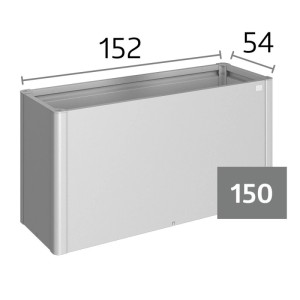 Fioriera metallica Biohort Belvedere Maxi 150 grigio scuro metallizzato, 152x54 cm. Aiuola rialzata per giardino e balcone.