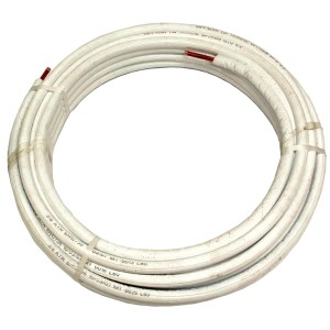 Tubo bianco t.b.t. per climatizzatore arrotolato.