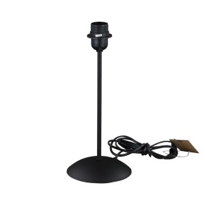 Base per lampada nera con cavo e portalampada per lampade da tavolo.