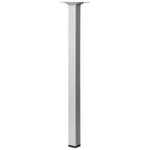 Gamba per tavolo Hettich, alta 400 mm, effetto alluminio, quadrata, per mobili.