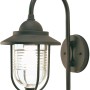 Applique da esterno rustica marrone con vetro trasparente.