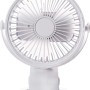 Mini ventilatore da tavolo bianco con clip, Ø 10,6 cm, per uso flessibile.