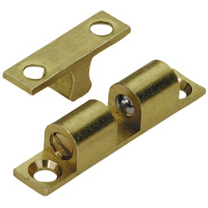 Fermascatto a sfera, 49x9 mm, ottone opaco, con contropiastra per avvitare.