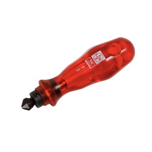 Svasatore manuale LUX HSS 12 mm con manico rosso per sbavare legno e metallo.
