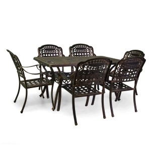 Salotto da giardino in Maryland alluminio bronzo 6 posti