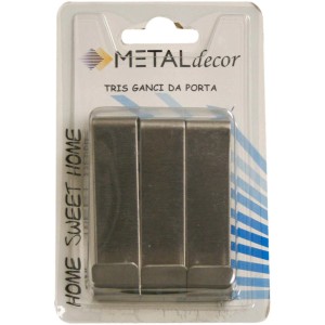 3 portabiti singoli da porta nickel satinato 85 x 20 mm
