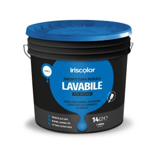 Secchio di pittura per interni bianca Iriscolor, lavabile, 14 litri.