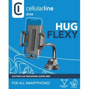 Cellularline Hug Flexy supporto auto per smartphone con ventosa