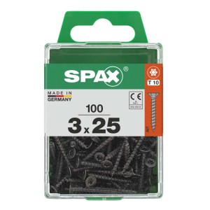 Viti SPAX 3x25 mm, 100 pezzi, per fissaggi. Viti universali per diverse applicazioni.