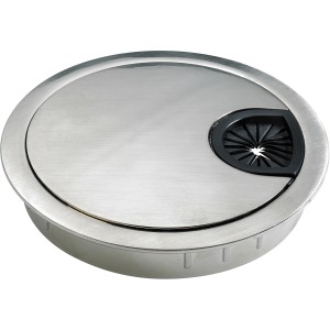 Passacavo rotondo t.b.t. in metallo per mobili.