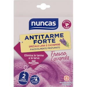 Nuncas antitarme forte per lana e cachemire, profumo lavanda. Efficace per 6 mesi.
