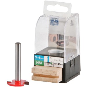 Fresa per scanalature LUX HM, 4 mm x 30 mm, per scanalature precise nel legno.