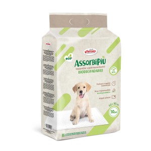 Confezione di tappetini igienici superassorbenti biodegradabili per cani, 10 pz, 60x90cm.