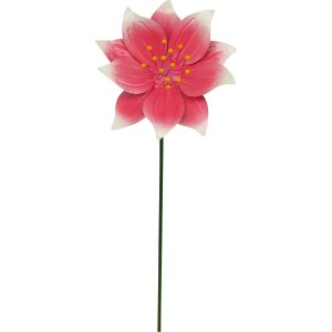 Decorazione da giardino a forma di dalia rosa-viola in metallo, 65 cm.
