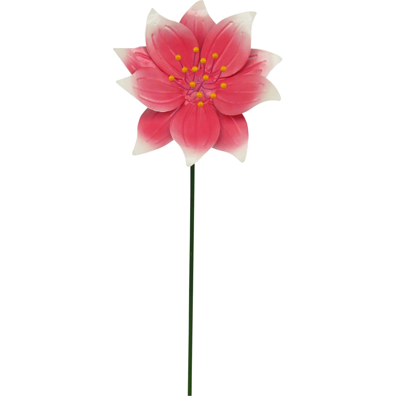 Decorazione da giardino a forma di dalia rosa-viola in metallo, 65 cm.