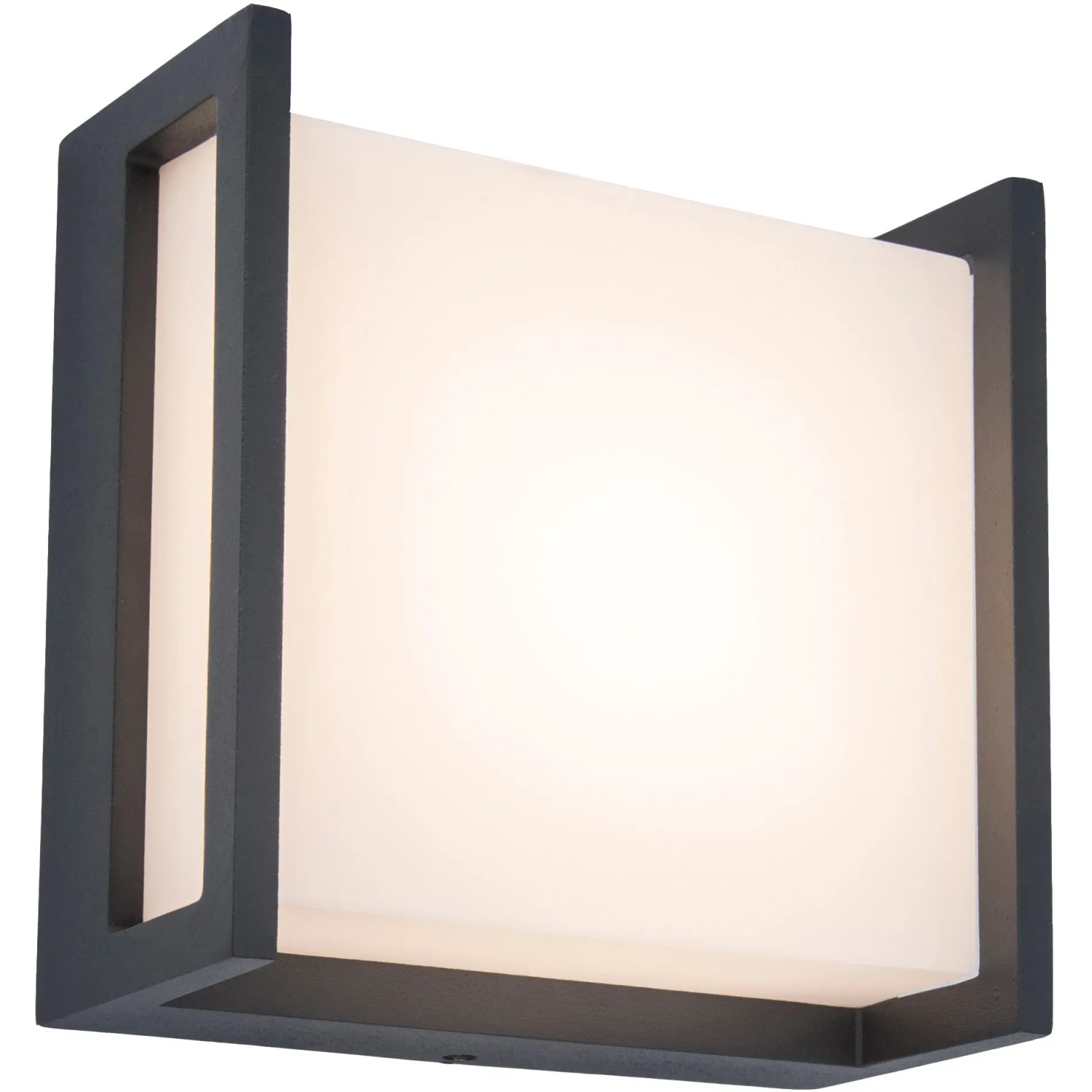 Applique da esterno a LED Lutec Qubo piccola quadrata, illuminazione moderna per facciate.