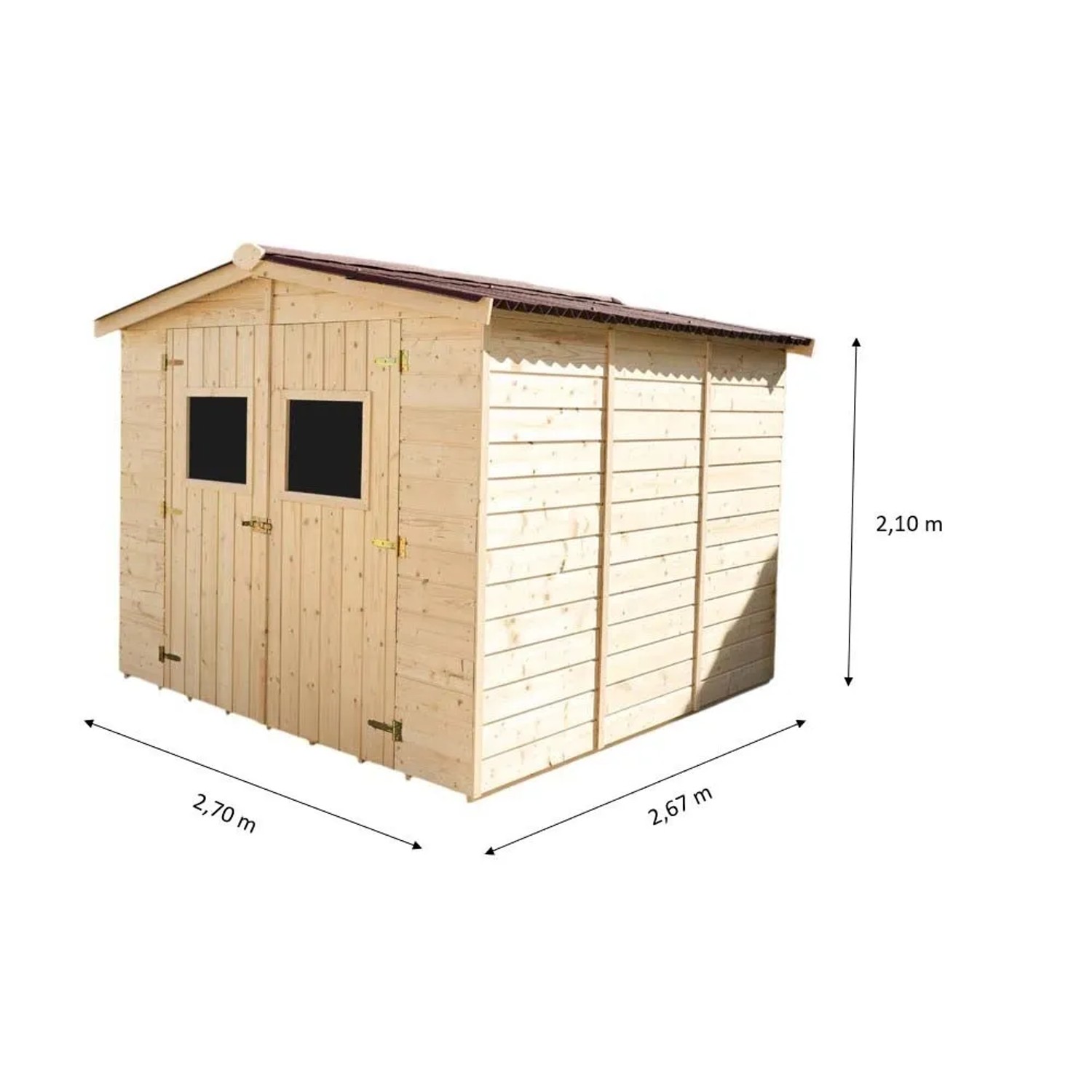 Casetta da giardino in legno sp 16 mm H210xL270xP267 cm_14