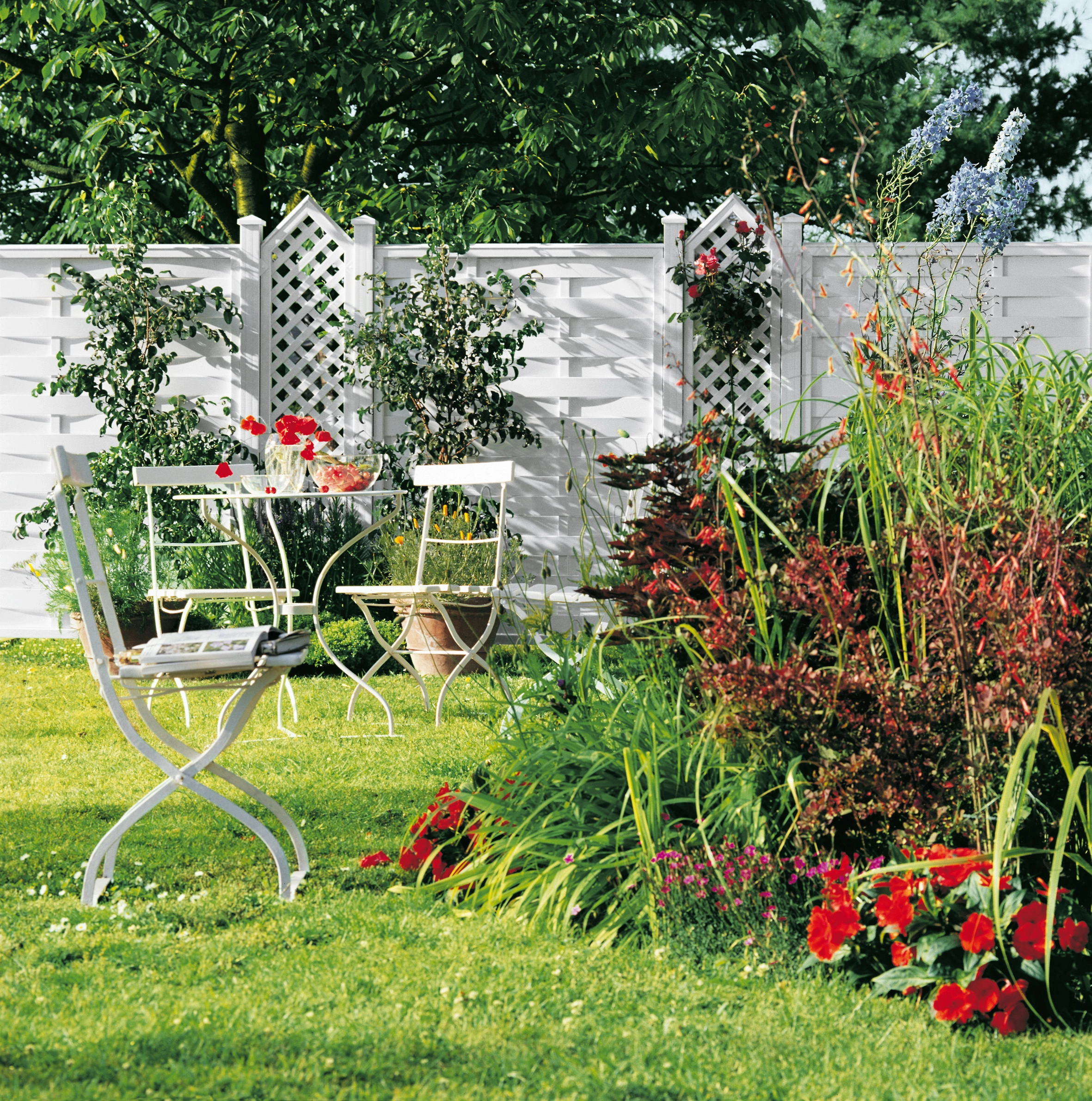 Frangivista giardino Longlife frontone griglia 40x180/200 cm bianco